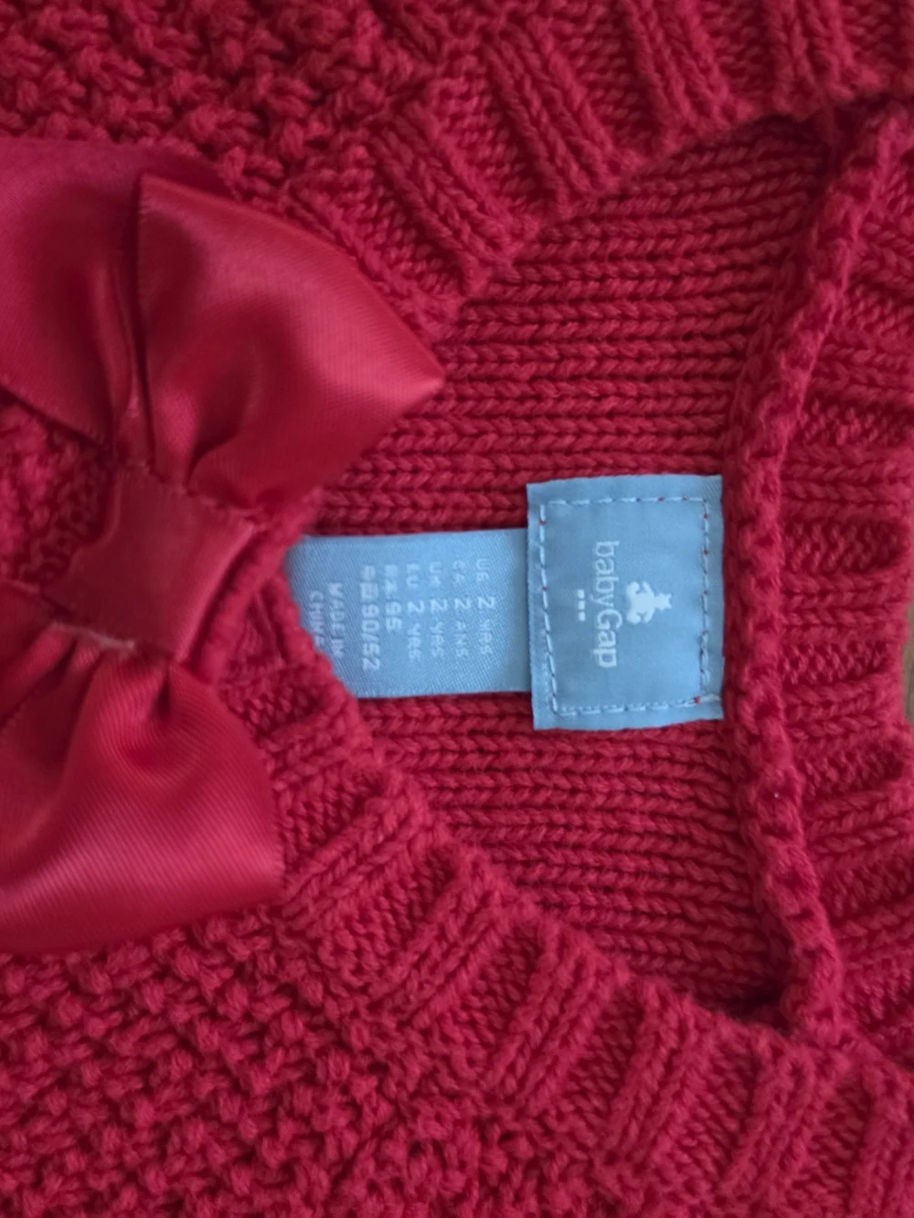 GAP Red Knit Women's Cardigan with Front Bow